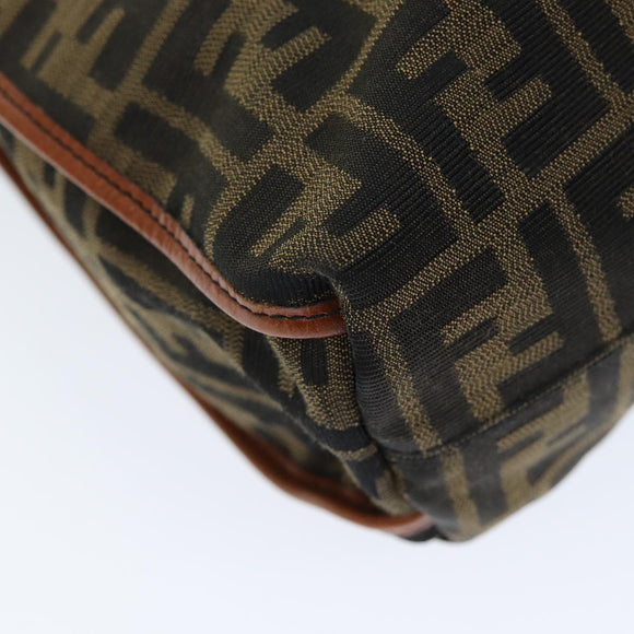 FENDI Zucca Canvas Tote Bag Brown Black Auth am6121