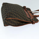 FENDI Zucca Canvas Tote Bag Brown Black Auth am6121-3