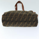 FENDI Zucca Canvas Tote Bag Brown Black Auth am6121-5