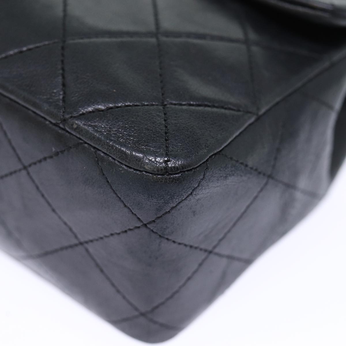 CHANEL Mini Matelasse Chain Shoulder Bag Lamb Skin Black CC Auth am6122A