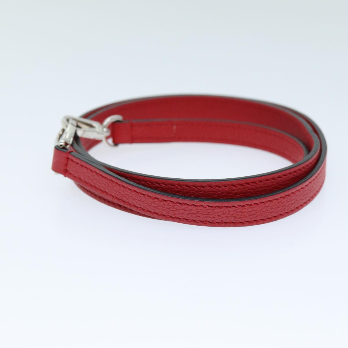LOUIS VUITTON Shoulder Strap Leather 41.7"" Red LV Auth am6129