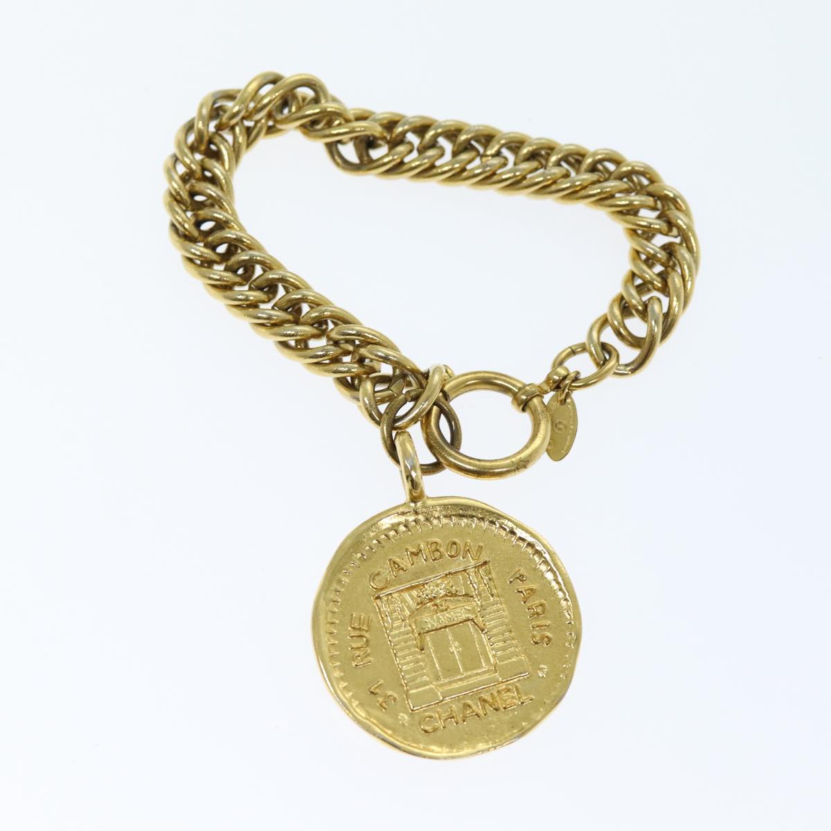 CHANEL Chain Bracelet metal Gold CC Auth am6146 - 0