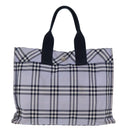 BURBERRY Nova Check Blue Label Hand Bag Nylon Blue Auth am6158-13