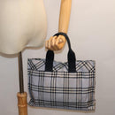 BURBERRY Nova Check Blue Label Hand Bag Nylon Blue Auth am6158-21
