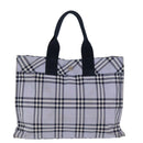BURBERRY Nova Check Blue Label Hand Bag Nylon Blue Auth am6158-2