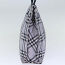 BURBERRY Nova Check Blue Label Hand Bag Nylon Blue Auth am6158-4