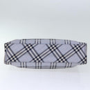BURBERRY Nova Check Blue Label Hand Bag Nylon Blue Auth am6158-5