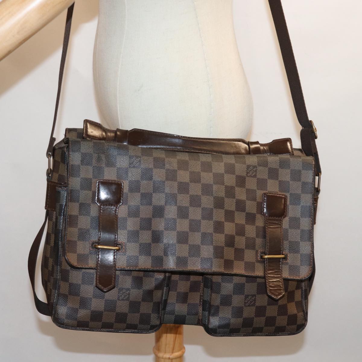 LOUIS VUITTON Damier Ebene Broadway Shoulder Bag N42270 LV Auth am6162