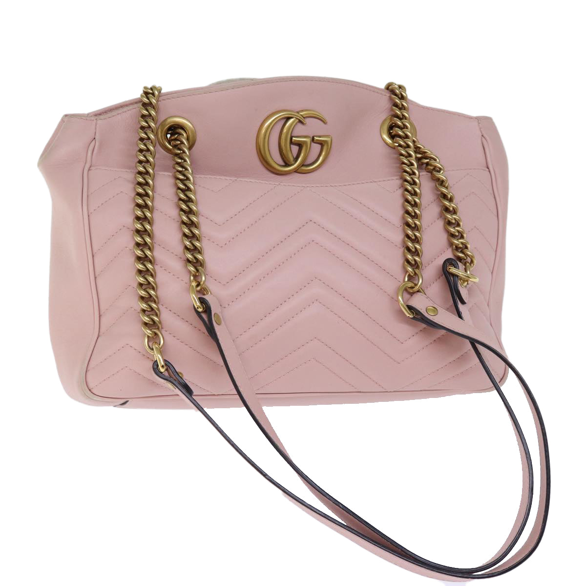 GUCCI GG Marmont Chain Shoulder Bag Pink 443501 Auth am6172