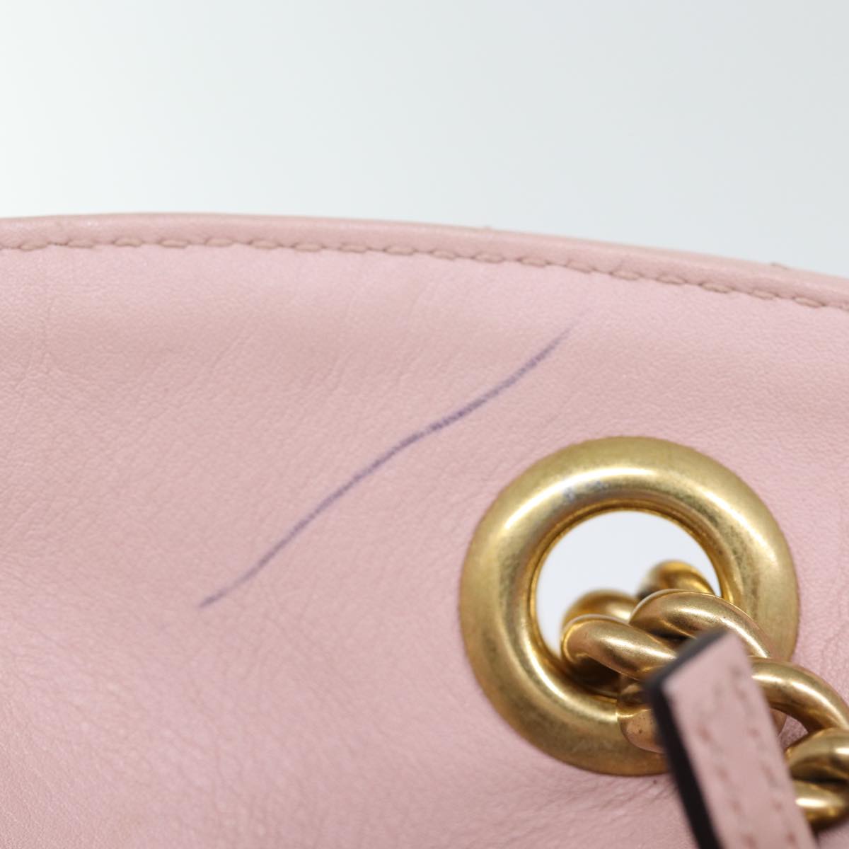 GUCCI GG Marmont Chain Shoulder Bag Pink 443501 Auth am6172