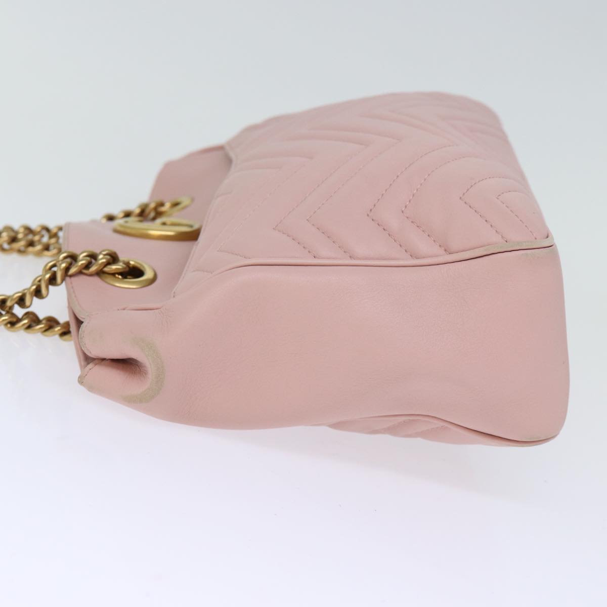 GUCCI GG Marmont Chain Shoulder Bag Pink 443501 Auth am6172