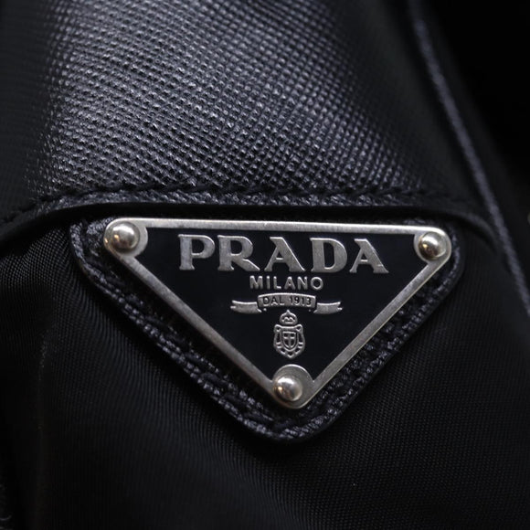 PRADA Shoulder Bag Nylon Leather Black Auth am6182V