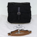 PRADA Shoulder Bag Nylon Leather Black Auth am6182V-12