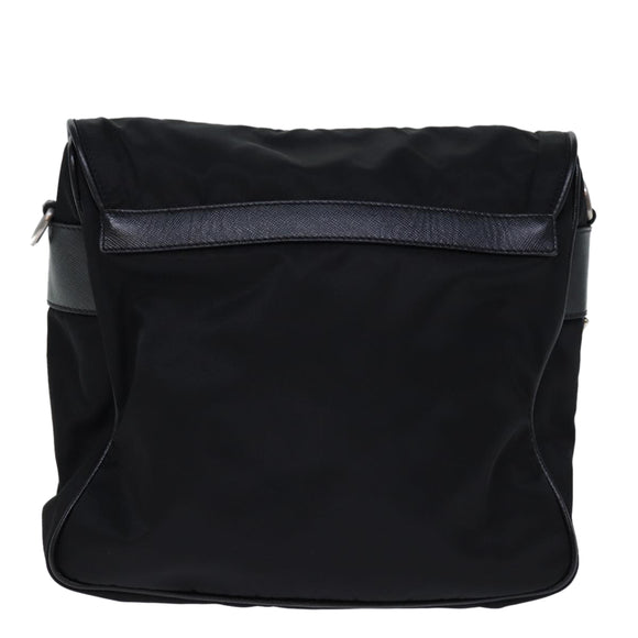 PRADA Shoulder Bag Nylon Leather Black Auth am6182V