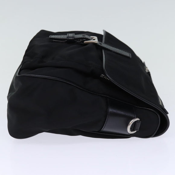 PRADA Shoulder Bag Nylon Leather Black Auth am6182V
