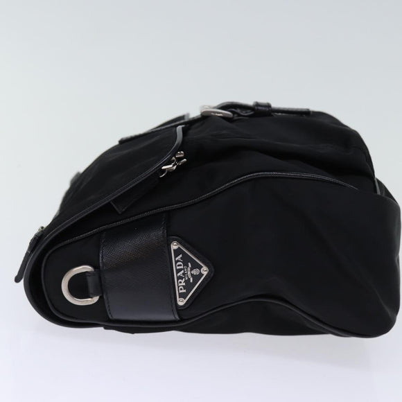PRADA Shoulder Bag Nylon Leather Black Auth am6182V