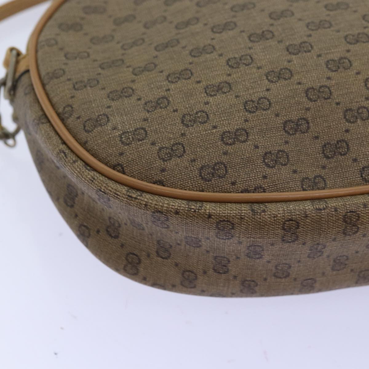 GUCCI Micro GG Supreme Shoulder Bag PVC Beige Auth am6185