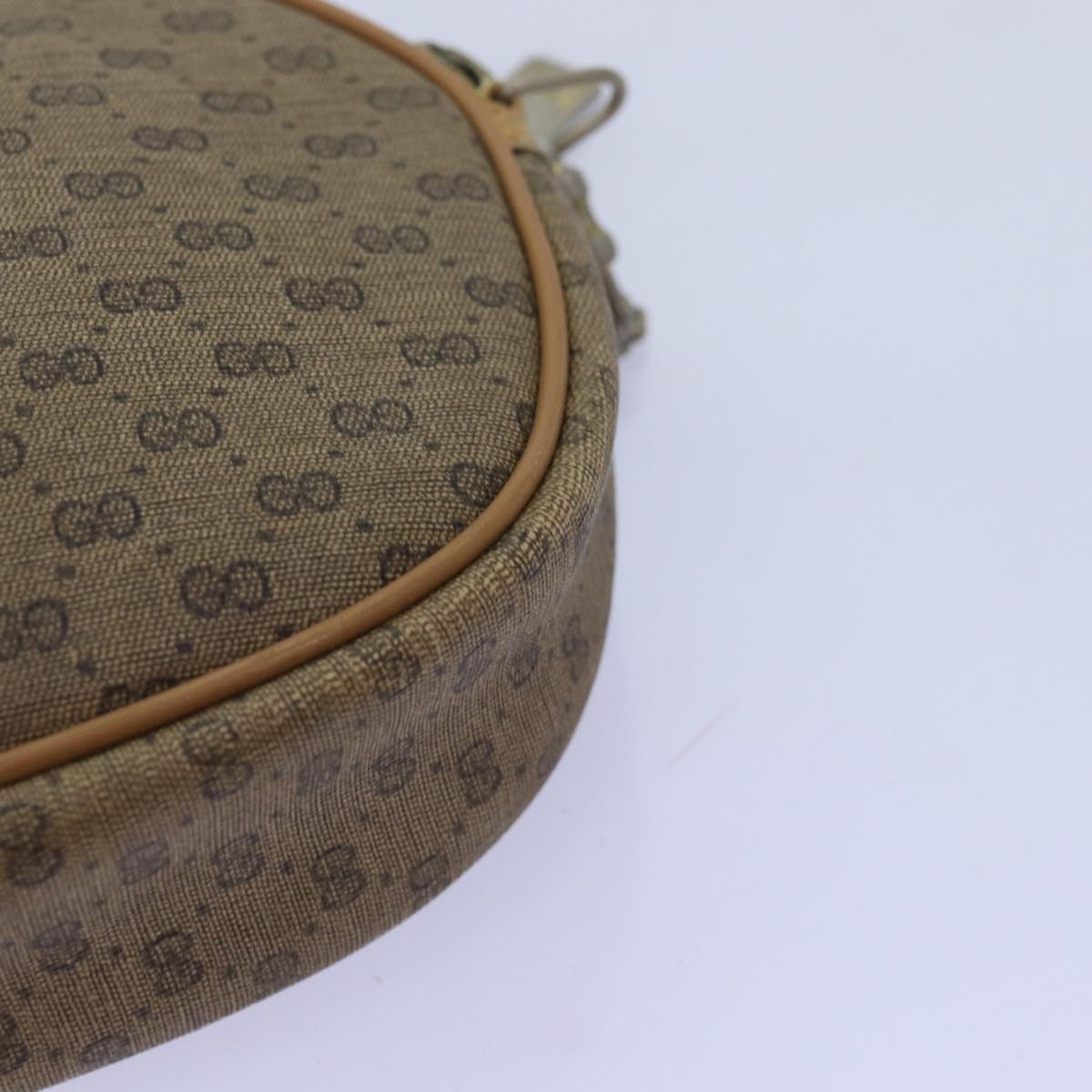 GUCCI Micro GG Supreme Shoulder Bag PVC Beige Auth am6185