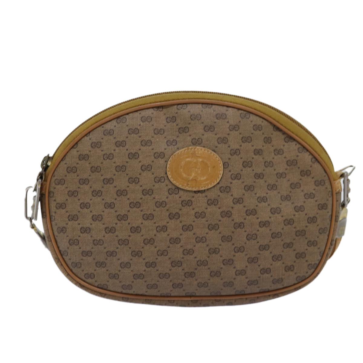 GUCCI Micro GG Supreme Shoulder Bag PVC Beige Auth am6185