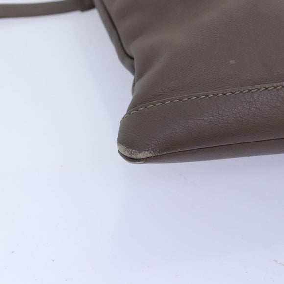 BALENCIAGA Clutch Bag Leather Gray 273022 Auth am6190