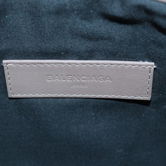 BALENCIAGA Clutch Bag Leather Gray 273022 Auth am6190