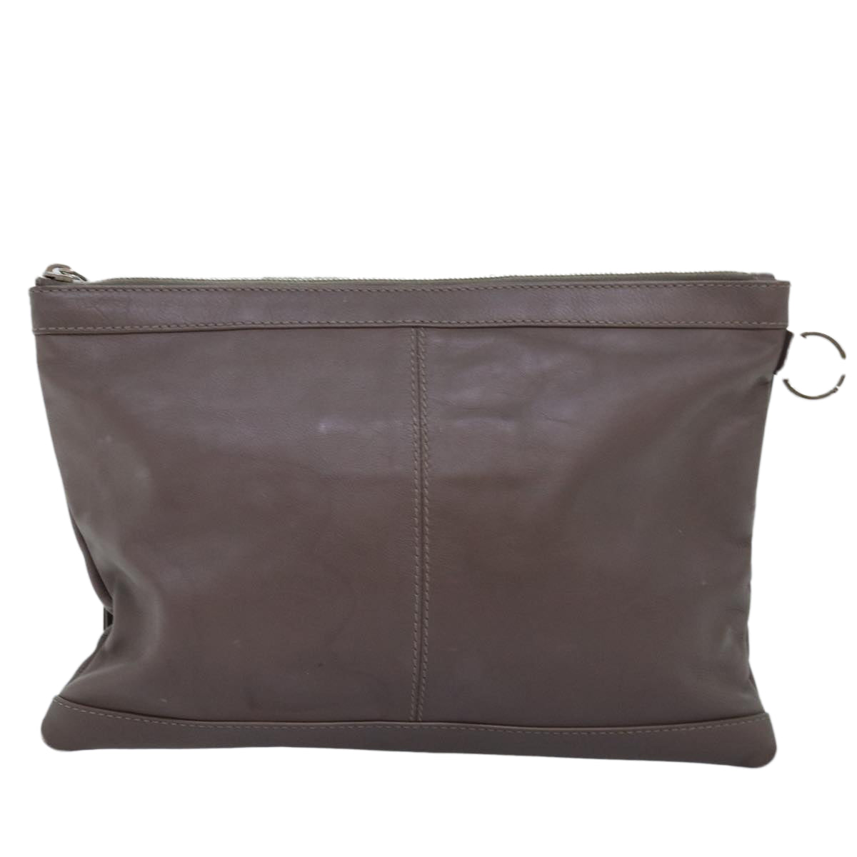 BALENCIAGA Clutch Bag Leather Gray 273022 Auth am6190 - 0