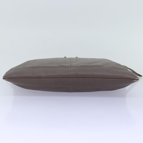 BALENCIAGA Clutch Bag Leather Gray 273022 Auth am6190