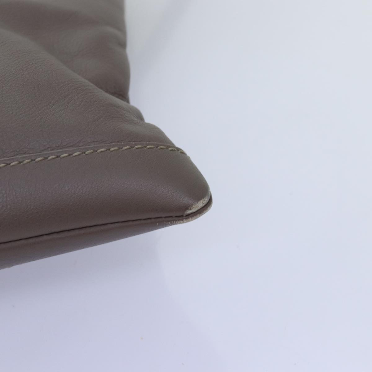 BALENCIAGA Clutch Bag Leather Gray 273022 Auth am6190