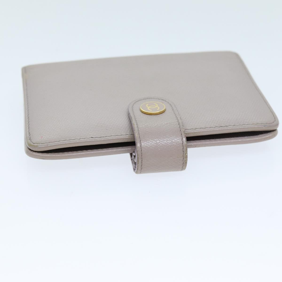 CHANEL Day Planner Cover Leather Gray CC Auth am6197