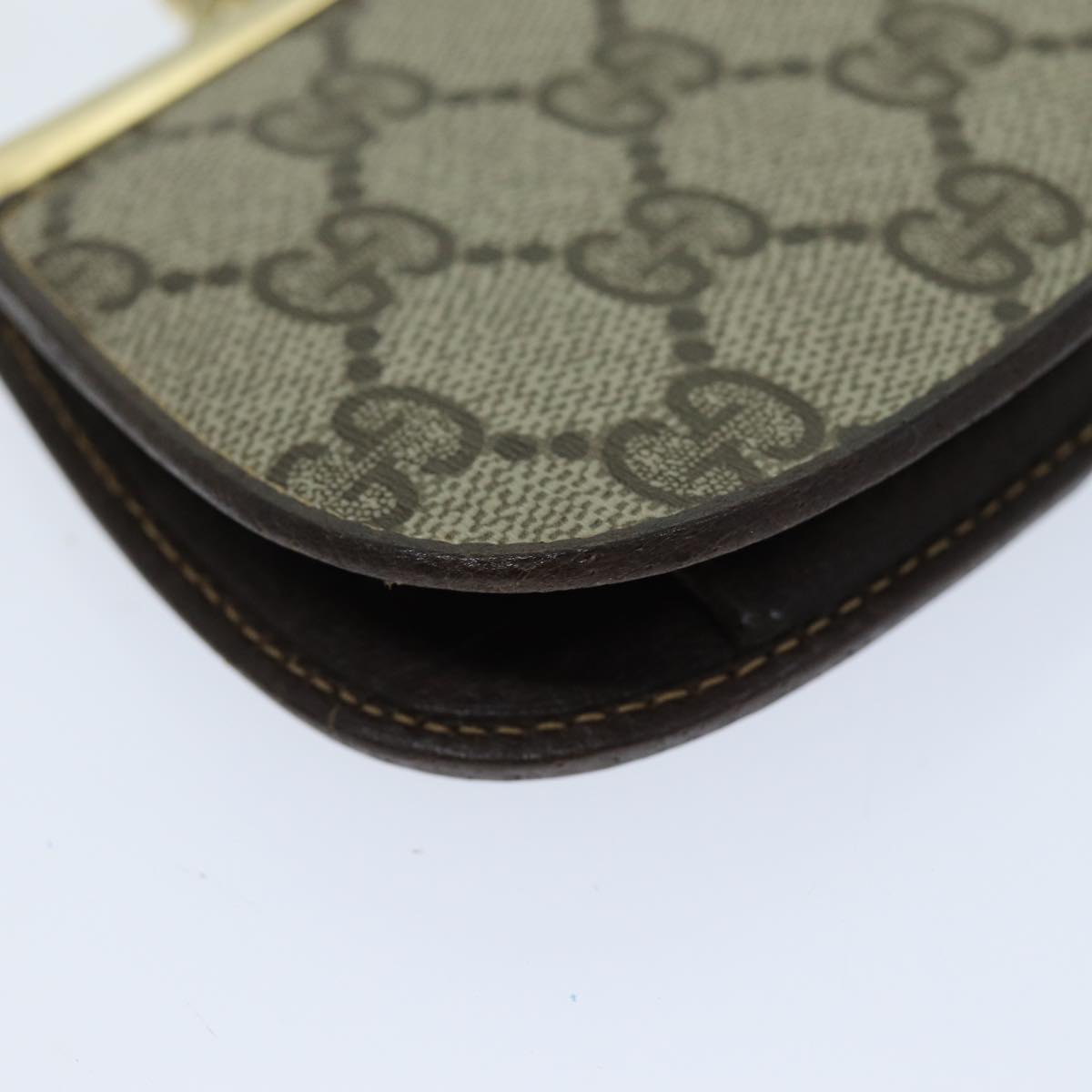 GUCCI GG Supreme Coin Purse PVC Beige 64 03 114 Auth am6199