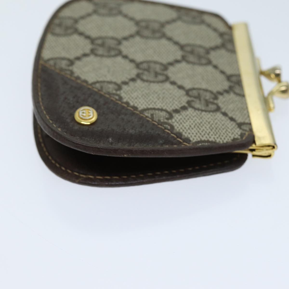 GUCCI GG Supreme Coin Purse PVC Beige 64 03 114 Auth am6199