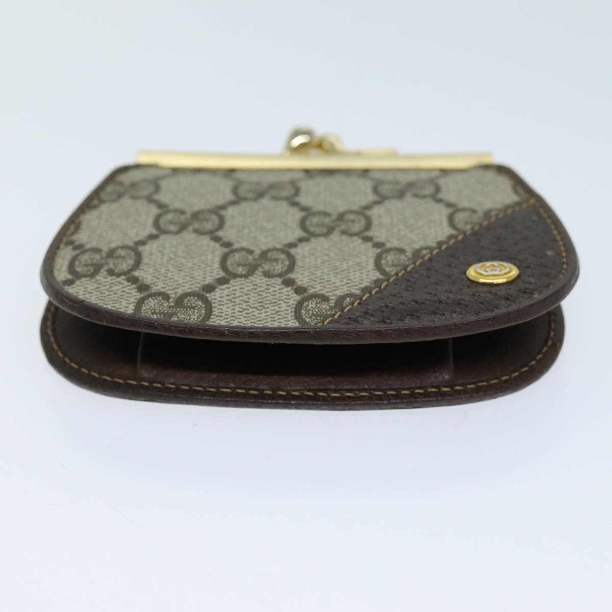 GUCCI GG Supreme Coin Purse PVC Beige 64 03 114 Auth am6199