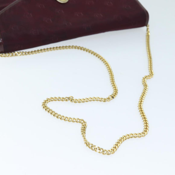 Christian Dior Chain Shoulder Bag Nylon Red Auth am6209