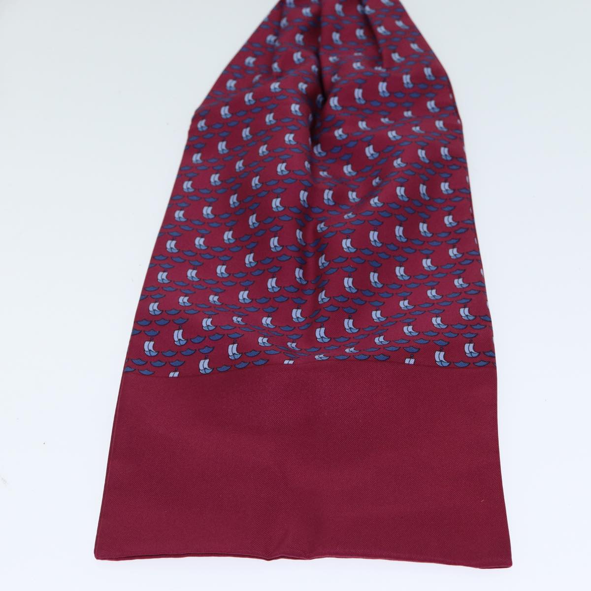 HERMES Ascot Thailand Necktie Silk Red Auth am6212