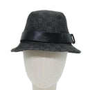 GUCCI GG Canvas Hat M Black Auth am6222-1