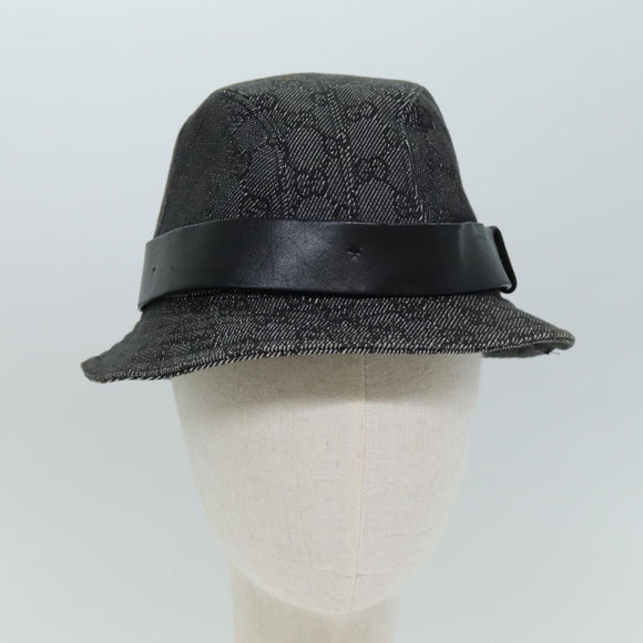 GUCCI GG Canvas Hat M Black Auth am6222