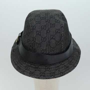GUCCI GG Canvas Hat M Black Auth am6222 - 0