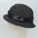 GUCCI GG Canvas Hat M Black Auth am6222-3