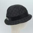 GUCCI GG Canvas Hat M Black Auth am6222-4
