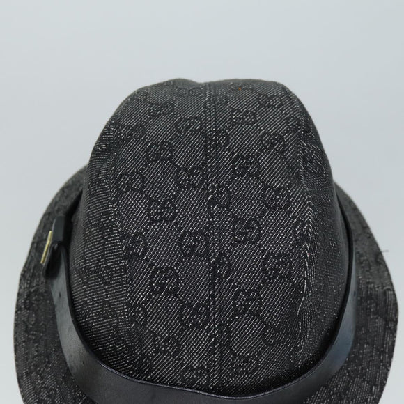 GUCCI GG Canvas Hat M Black Auth am6222