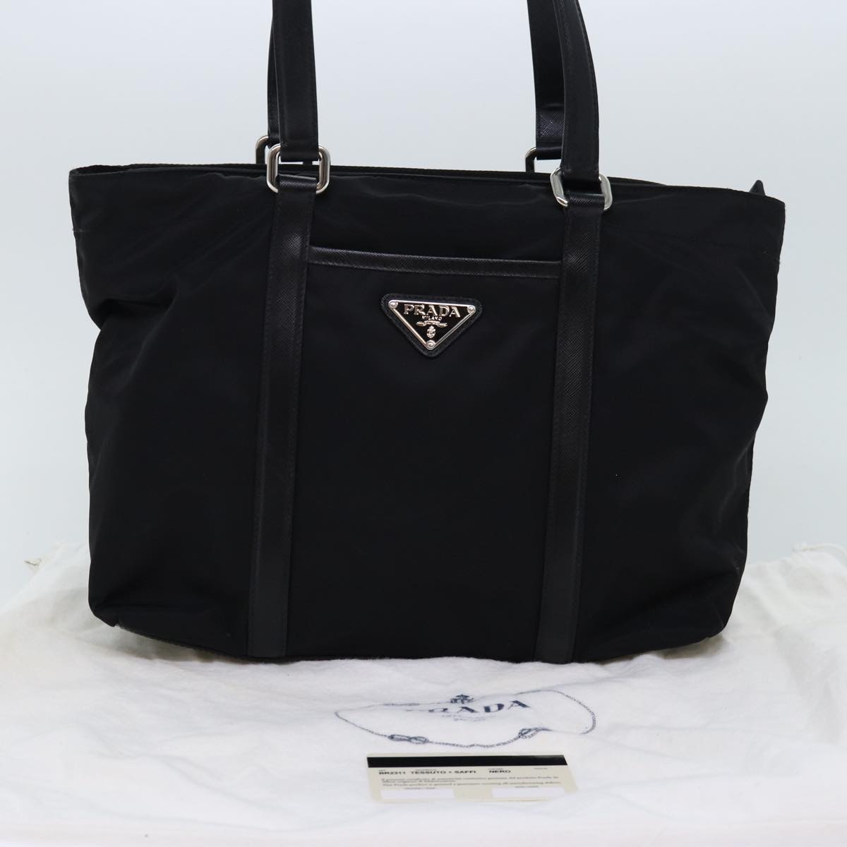 PRADA Tote Bag Nylon Black Auth am6226