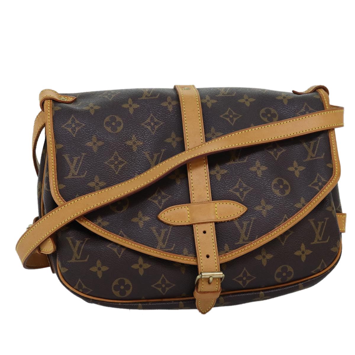 LOUIS VUITTON Monogram Saumur 30 Shoulder Bag M42256 LV Auth am6248