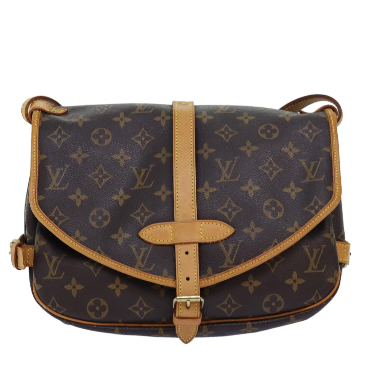 LOUIS VUITTON Monogram Saumur 30 Shoulder Bag M42256 LV Auth am6248