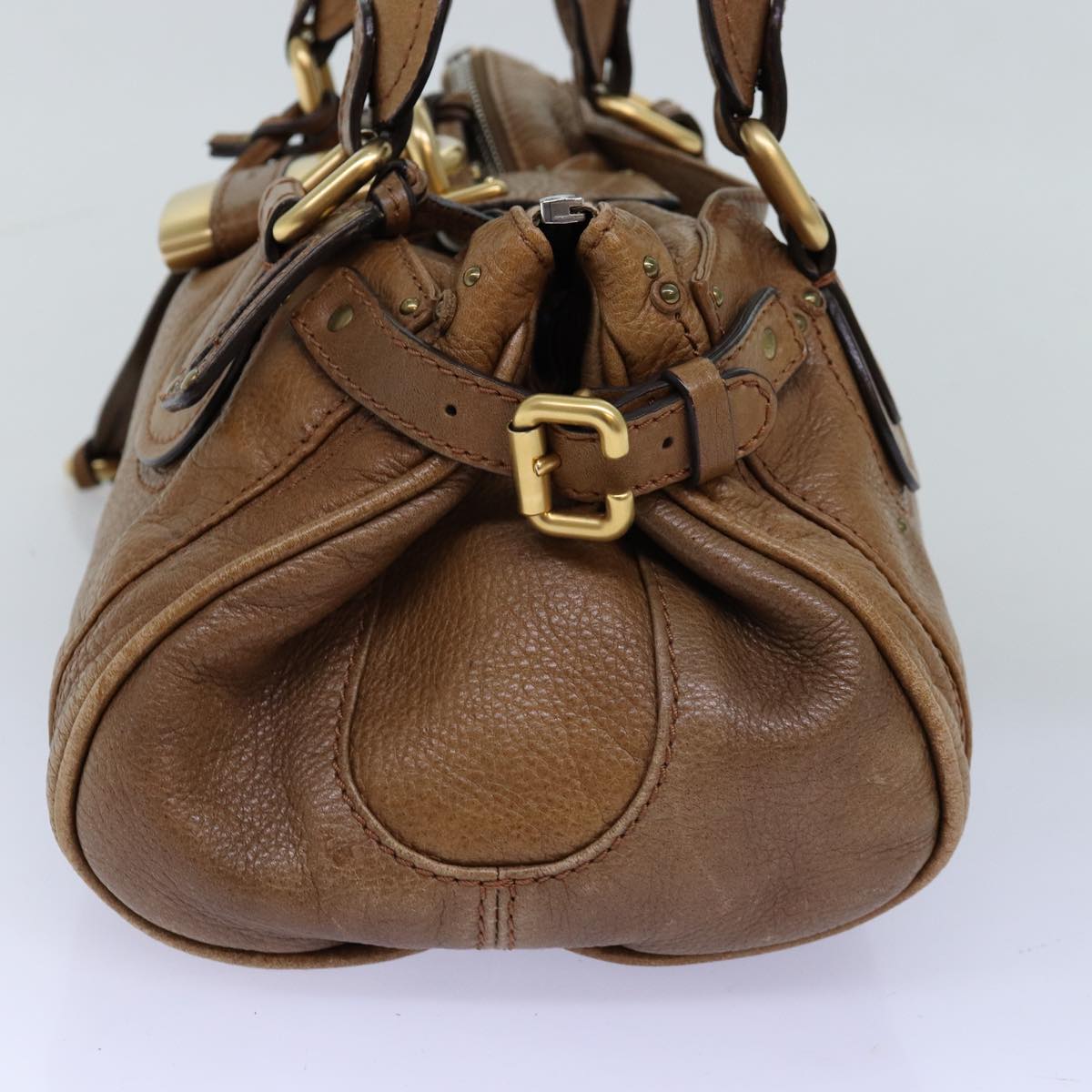 Chloe Paddington Hand Bag Leather Brown Auth am6253
