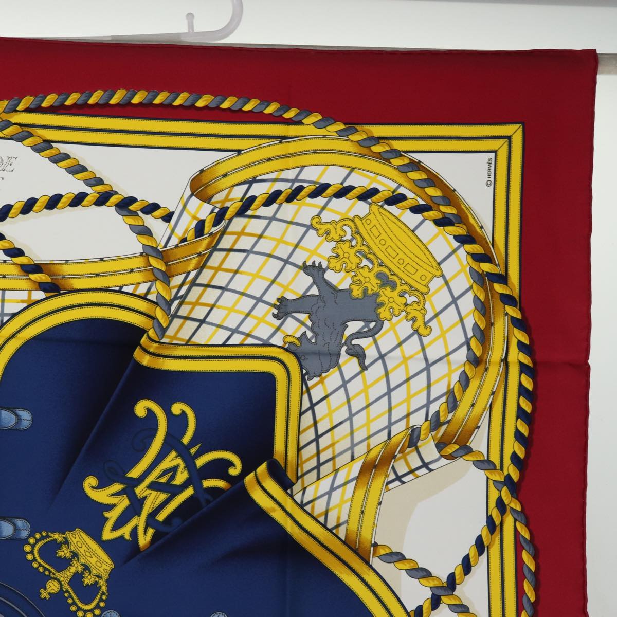 HERMES Carre 90 Scarf ""GRANDE TENUE"" Silk Red Auth am6260