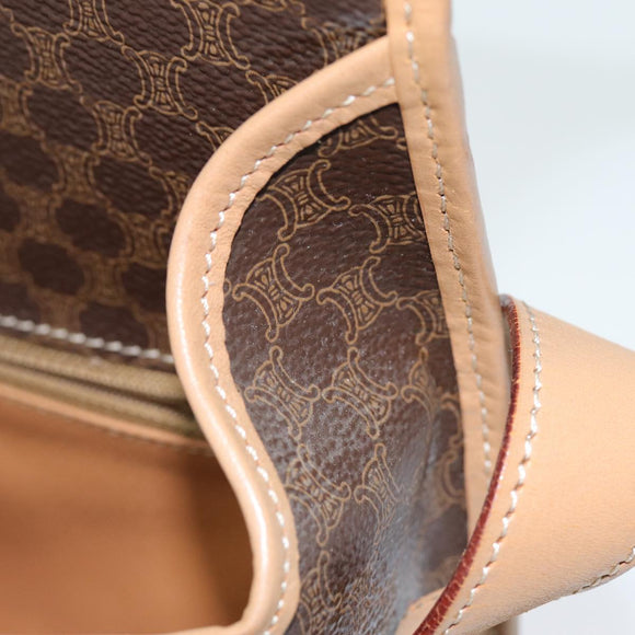 CELINE Macadam Canvas Shoulder Bag PVC Brown Auth am6264