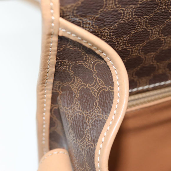 CELINE Macadam Canvas Shoulder Bag PVC Brown Auth am6264