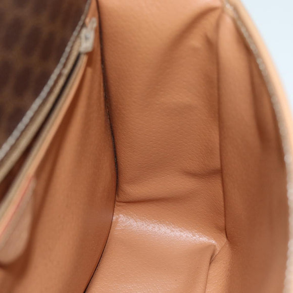 CELINE Macadam Canvas Shoulder Bag PVC Brown Auth am6264