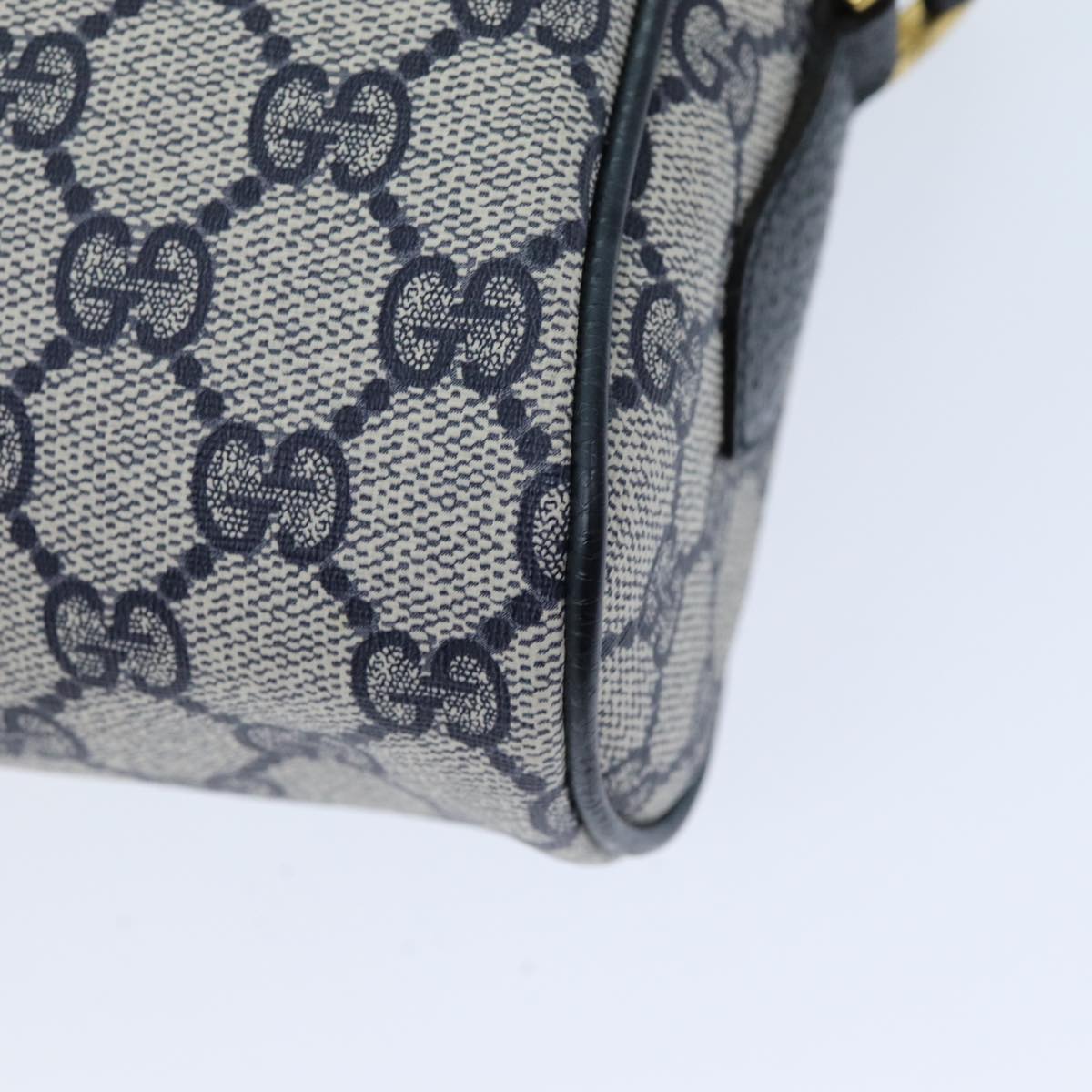 GUCCI GG Supreme Sherry Line Shoulder Bag PVC Navy Red 56 02 004