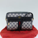 GUCCI GG Supreme Sherry Line Shoulder Bag PVC Navy Red 56 02 004 Auth am6288-12